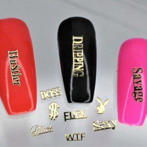 100 Gold Fashion Nail Decal Variety Pack